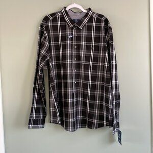 George Classic Fit NWT Men's 3LX 54-56 B/W Button up Shirt C-58" L- 32" S--27"
